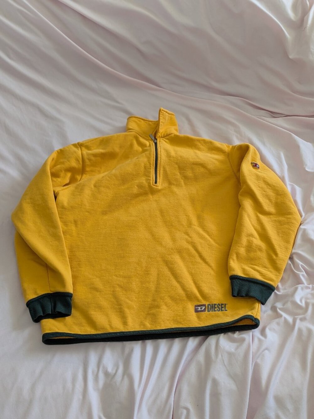 Diesel Orange Quarter Zip Pullover Sweater Size M